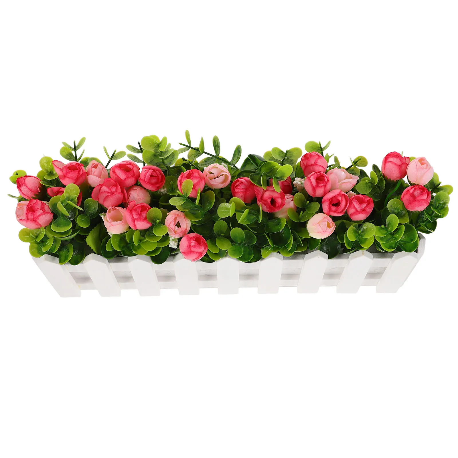 

Realistic Artificial Flower Potted Plants Simulation Fence Table Decor For Outdoor Indoor Garden Wedding Decoration