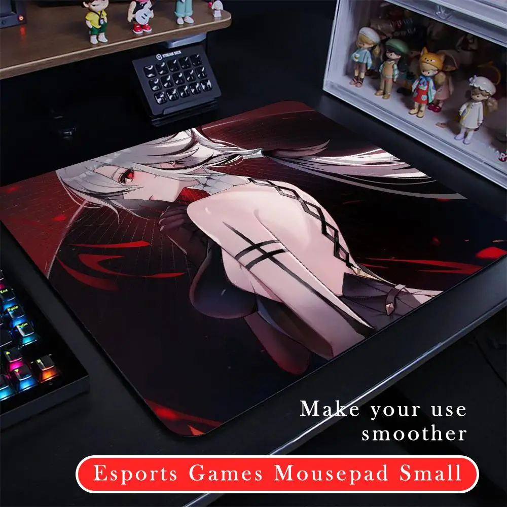 Genshin Impact Arlecchino Mouse Pad Cartoon rubber Small mouse pad desktop computer office keyboard e-sports ROGs game
