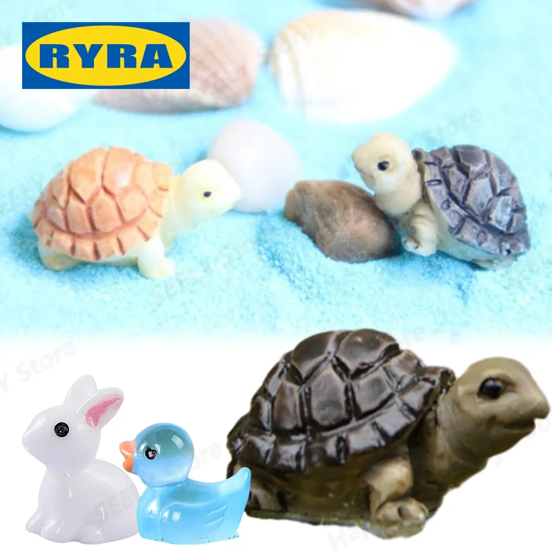 Miniature Turtle Statue Durable Resin Material Unique Eye-catching Decorative Whimsical Miniature Tortoise Sculpture Charming