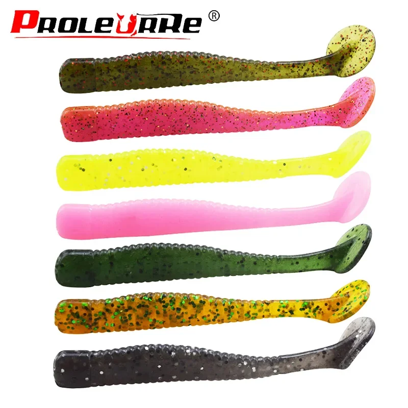 10pcs/lot Jig Wobblers Soft Lure 8cm 3g Shrimp Smell Contain Salt Bait Silicone Spiral Worm Fishing Lures Bass Fishing Tackle