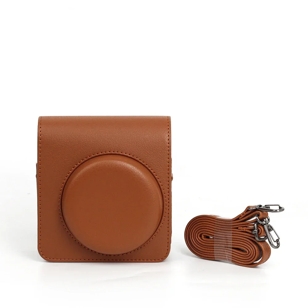 Casing kamera instan tali dapat diatur, tas penyimpanan Retro kulit PU kantong fotografi portabel tahan guncangan untuk Fujifilm Mini 99