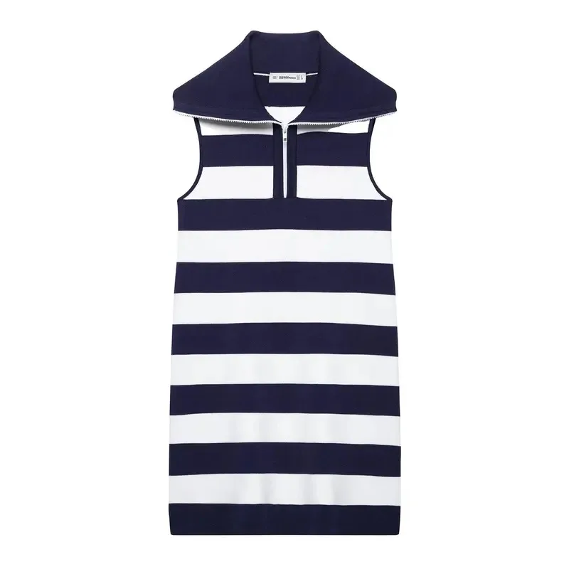 

Women's Summer Pleated Back Zipper Embroidery Dress Sleeveless Backless Beach Style Sling Female Dress