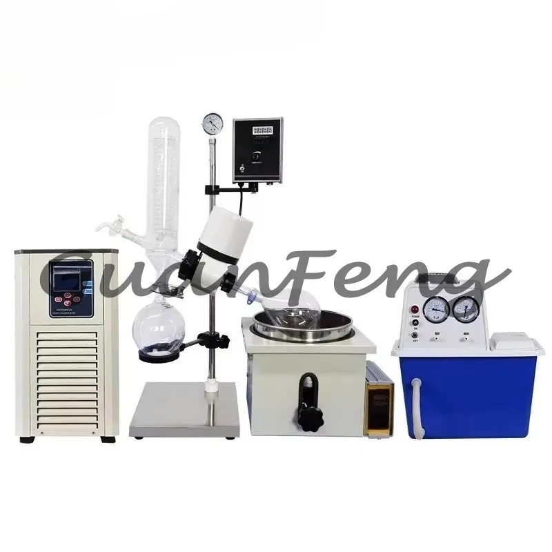 1L Small Benchtop Rotary Evaporator RE201D, Lab Vacuum Distillation Concentrator