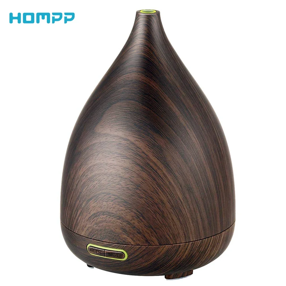 

Essential Oil Diffuser Wood Grain Vase Shaped Ultrasonic Humidifier Adjustable Air Humidificador for Aroma Spa Home 200ml