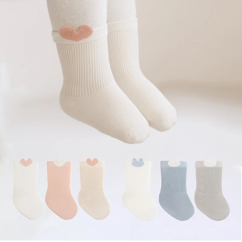 

3Pairs/lot Newborn Baby Socks For Girls Boys Soft Solid Infant Toddler Kids Sock Fashion Spring Autumn Children's Boy Girl Socks