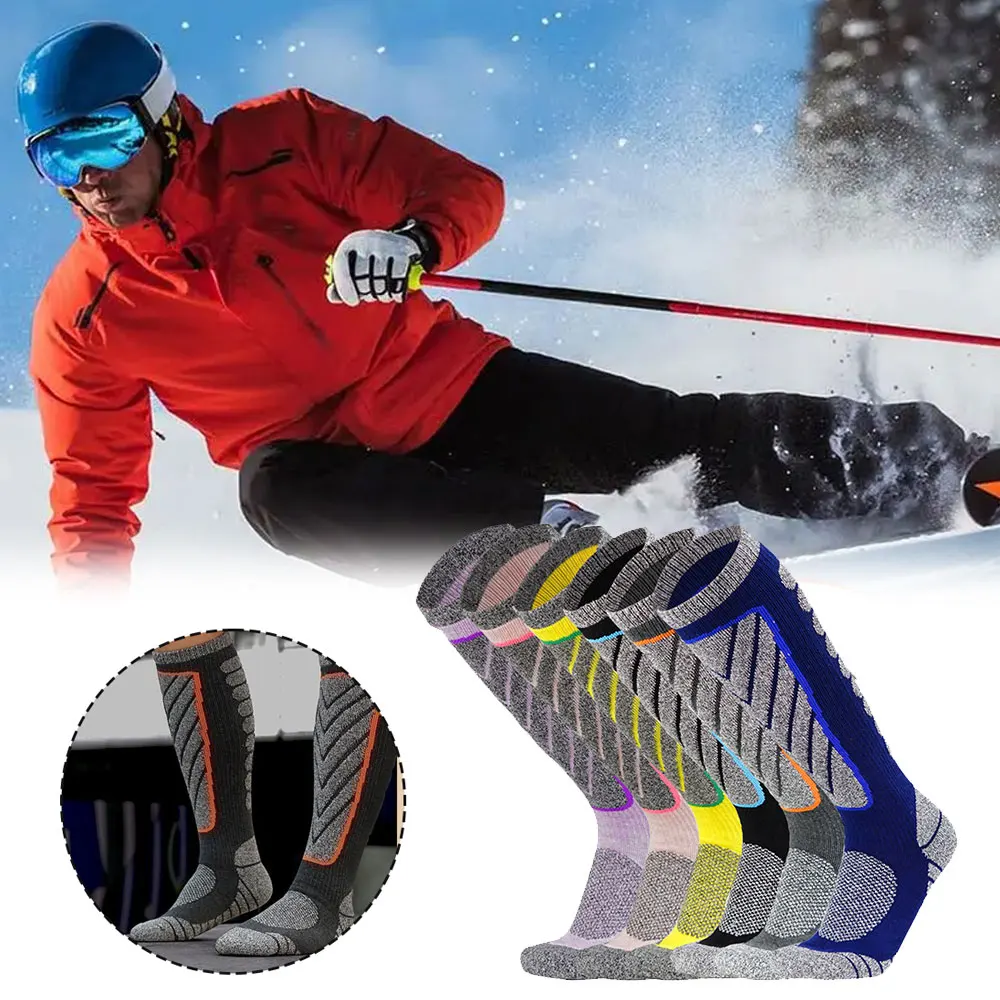 

1Pair Ski Socks Winter Fleece Men Snowboard Thicken Long Barrel Keep Warm Outdoor Sports Skiing Sock Cycling Running Hiking Sock