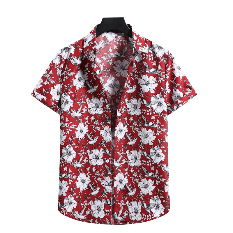 Flower Bird 3D Print Hawaiian Beach Shirts Men Women Casual Fashion Streetwear Short Sleeve Shirt Male Tops Blouse Man Clothing