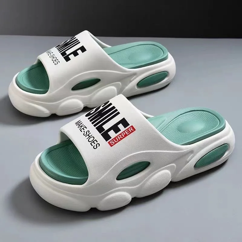 

2025 Men Summer Thick Bottom Slip-resistant Outdoor Flip Flops Home Beach Slippers Couple One-line Flip Flops Eva Material