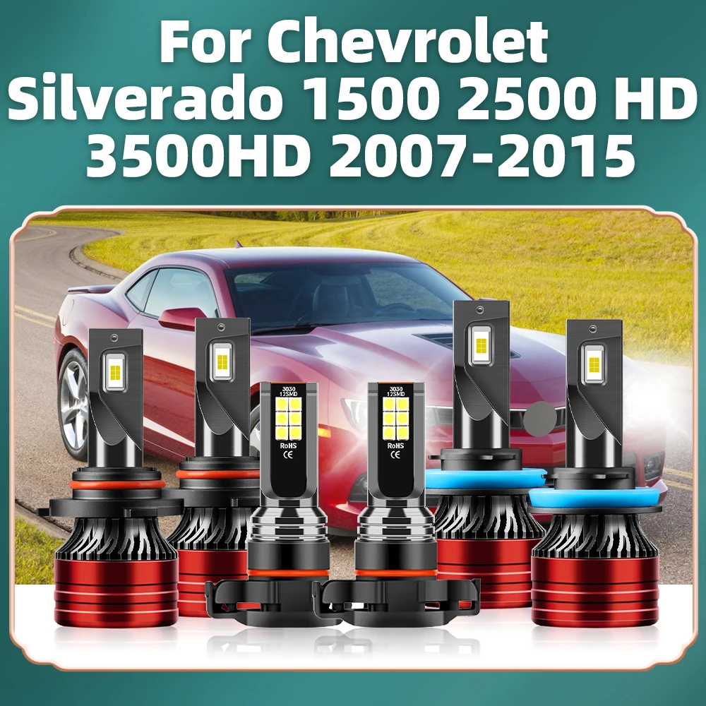 

Для Chevrolet Silverado 1500 2500 HD 3500HD 2007 2008 2009 2010-2015 светодиодный Car 20000LM фары Противотуманные фары 2011 H11 9005