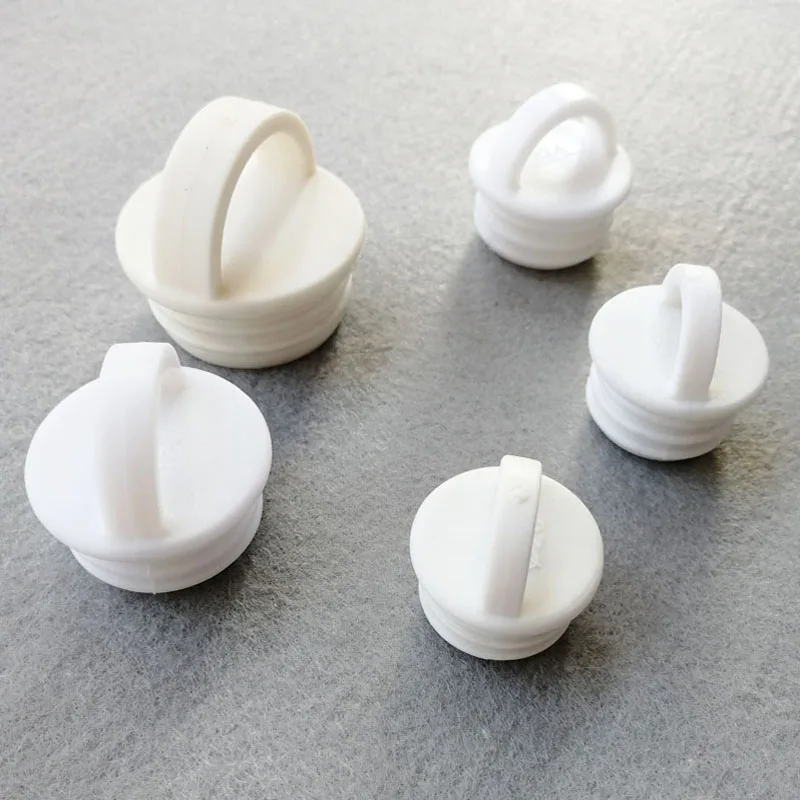 2Pcs White Mop bucket Drain Stopper Silicone Water Stopper Drain Plug Cover Water-drop Design For Bathroom Laundry Kitchen