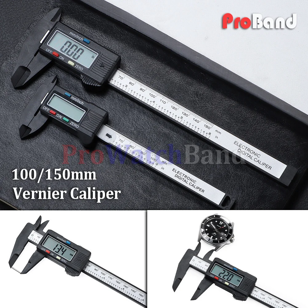 

150mm 100mm Carbon Fiber Vernier Caliper Ruler Watch Repair Tools Measuring Tool Electronic Digital Display Caliper Accessories