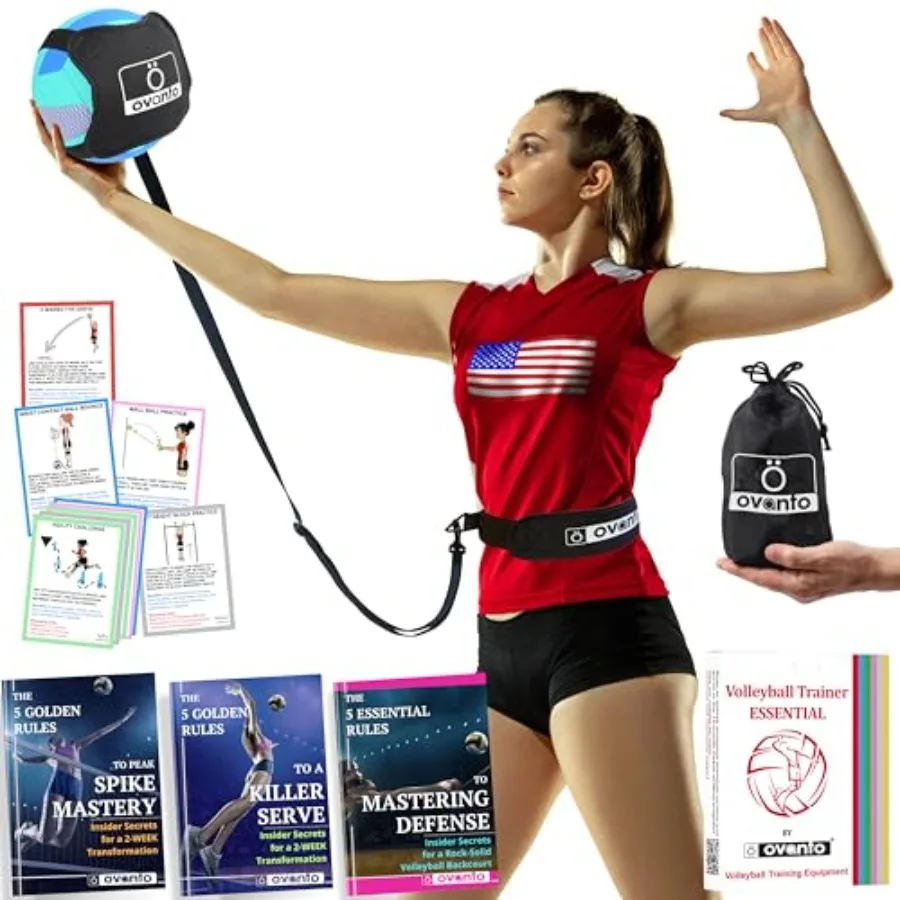 

Volleyball Training Equipment Aid Solo Volleyball Equipment in 4 Styles to Serve, Spike, Set and Pass Like a Pro - Adjustable V