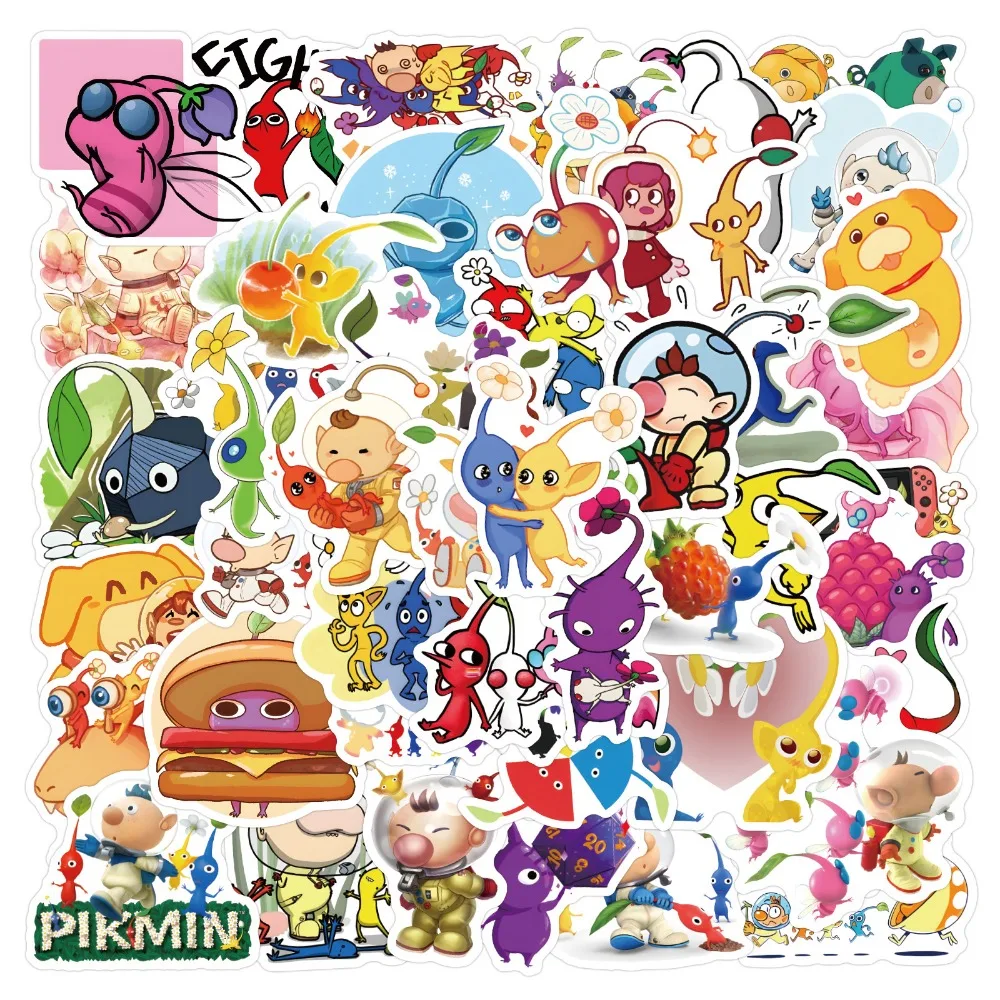 10/50pcs Pikmin Stickers Kawaii Decals Classic Toy DIY Phone Luggage Guitar Car Cartoon Graffiti Sticker Kids Gift