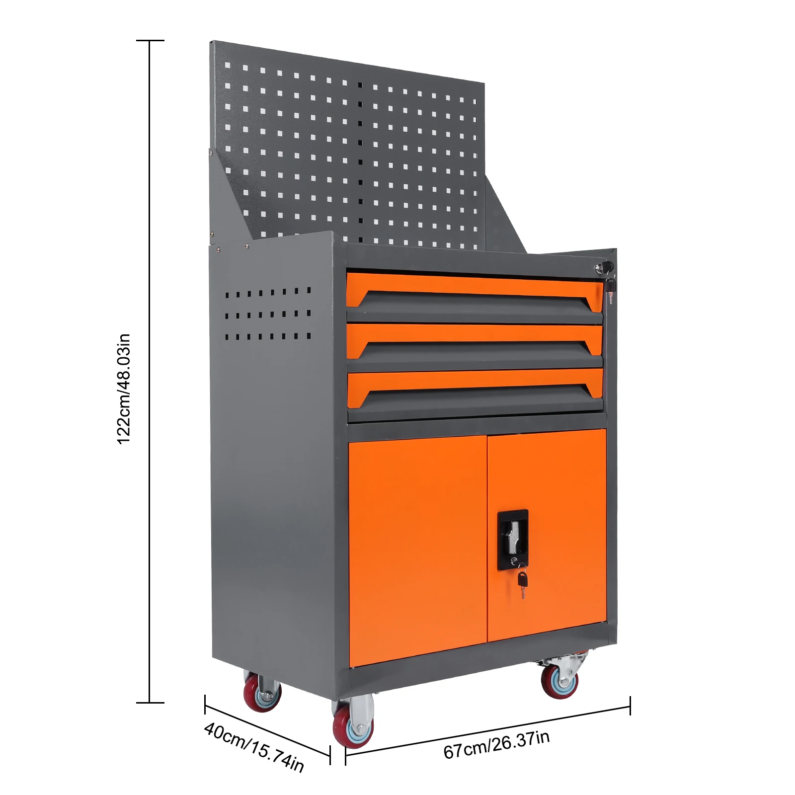 

Tool Storage Cabinet with Drawers Auto Repair Tool Cart Rolling Tool Cart for Workshop Warehouse Garage