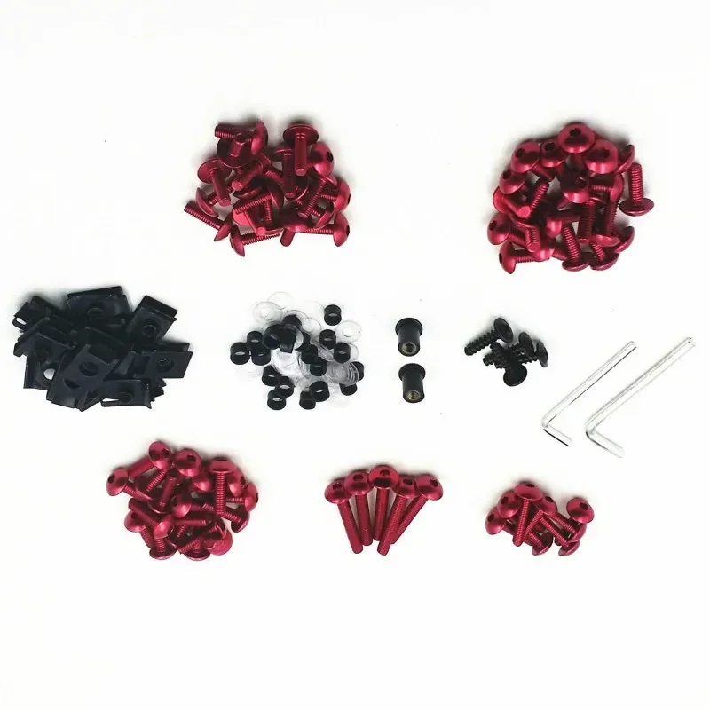 Red Racing Fairing Bolt Kit Body Fasteners Clip Screws Motorcycle CBR Ninja 250