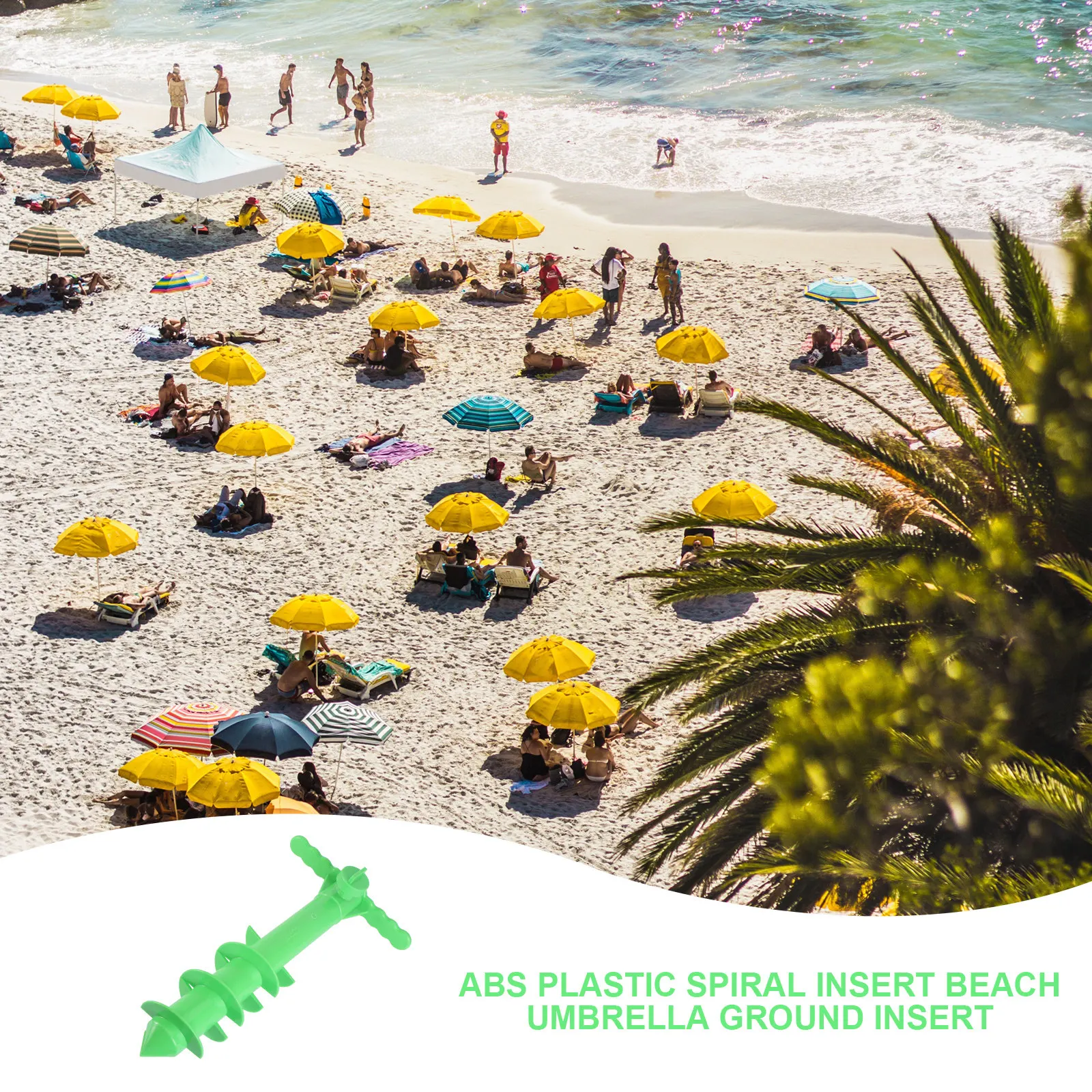 1-個のスパイラル傘台座軽量コンパクトビーチ傘ホルダー砂地用簡単設置工具不要