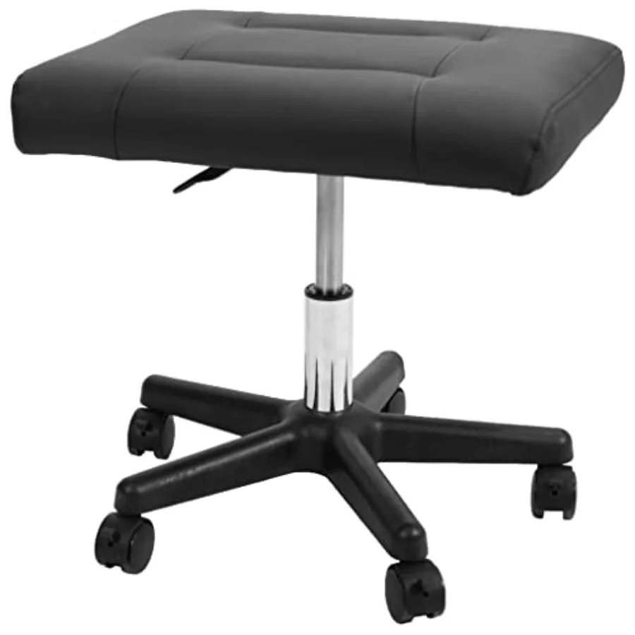 

Home office under desk leg rest ottoman, adjustable foot stool, black, ergonomic support and height customization