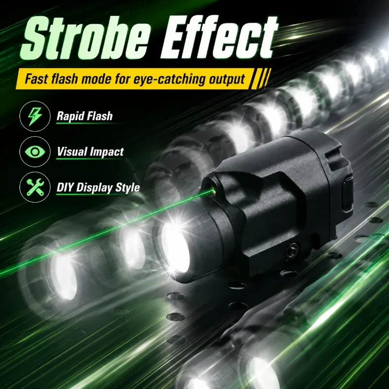 Metal‑Cased Strobe LED Light Fixture, Under‑Mount Style, Universal 20MM Rail Base, Hobby Decor Accessory