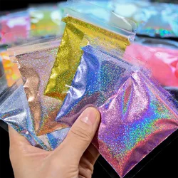 12Color Ultra-thin Bright PET Solvent Resistant Holographic Laser 0.2MM Fine Glitter Powder for Nail Art Polish Print Airbrush