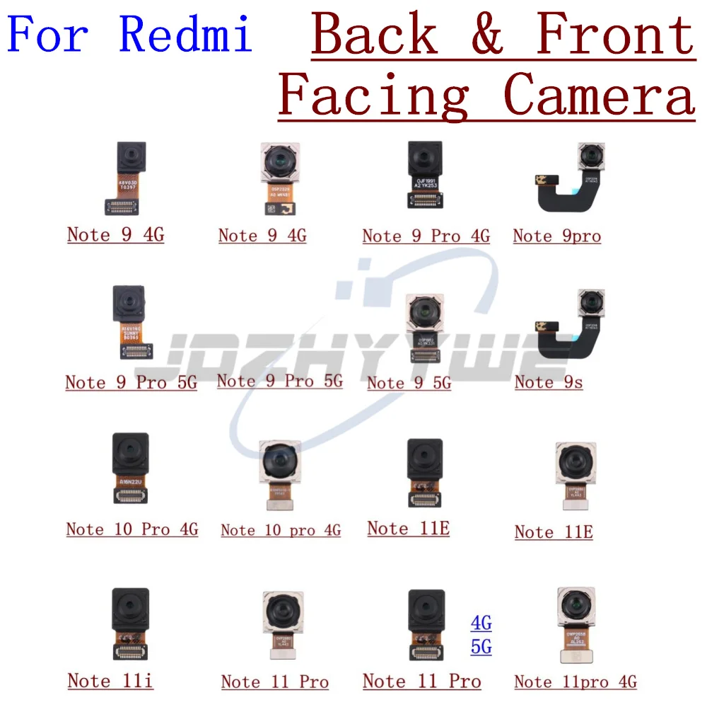 Back Main And Front Facing Camera Module Sensor Flex Cable For Xiaomi Redmi Note 9 9s 10 11 Pro 11E 11i 4G 5G Parts