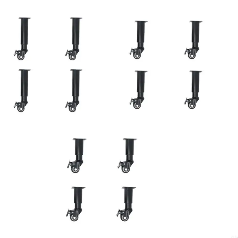 24BA 4Pcs Metal Furniture Legs with Caster Wheel for Cabinet Table Leg Caster