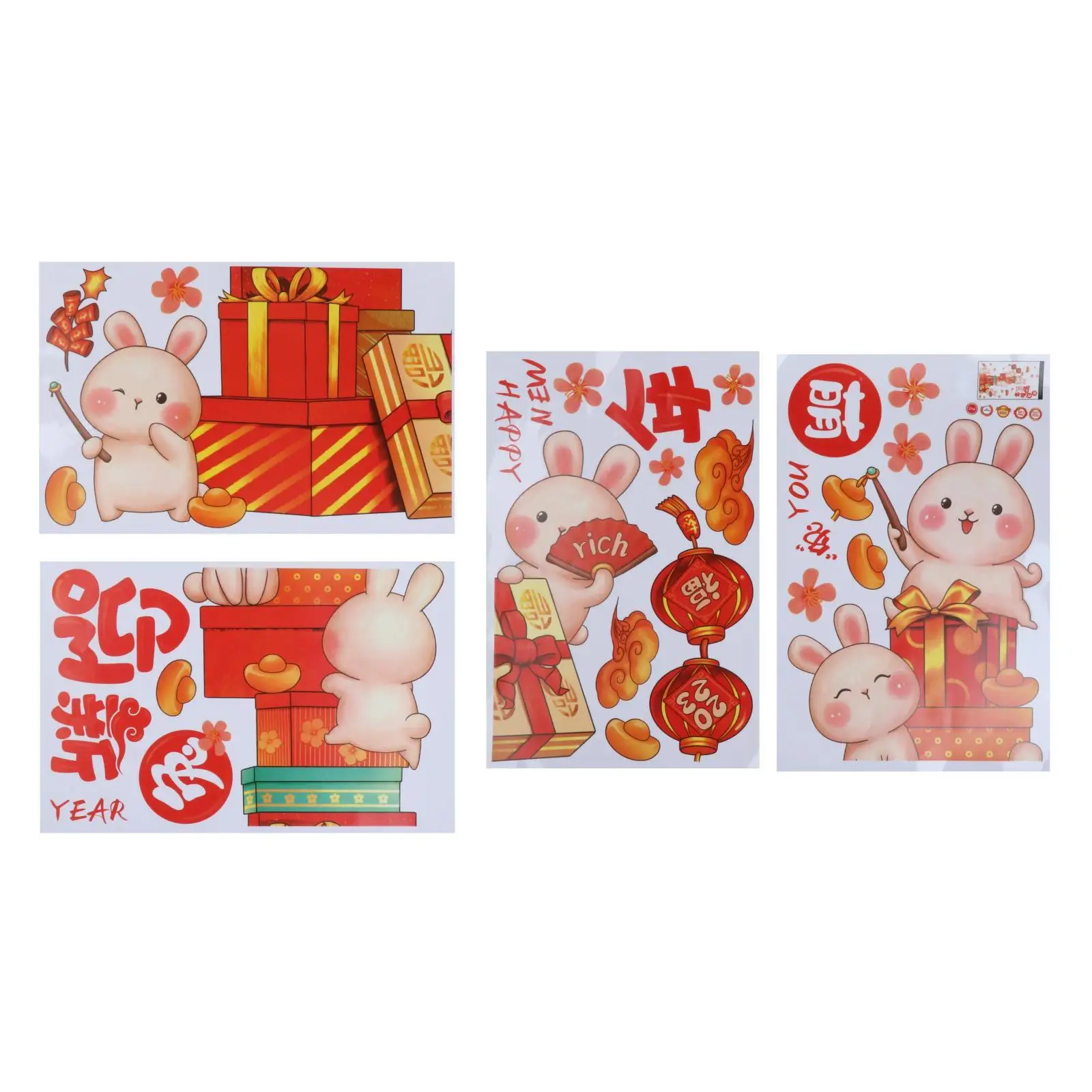Chinese New Year Window Cling Sticker Decor Ornaments 2023 for Frirends Family