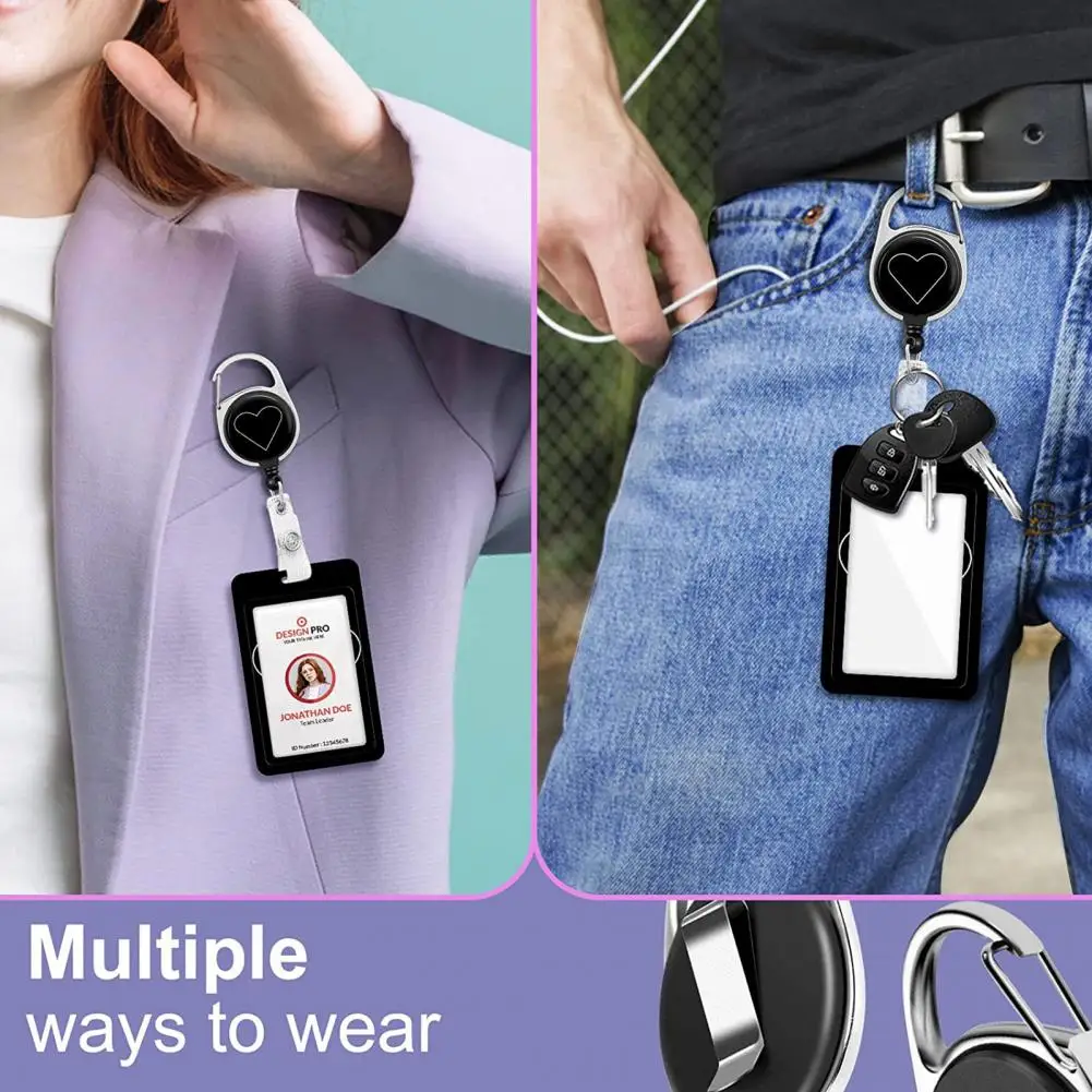 Soporte de insignia con carrete retráctil, soporte de insignia con estampado de moda, carrete retráctil, elegante para el trabajo