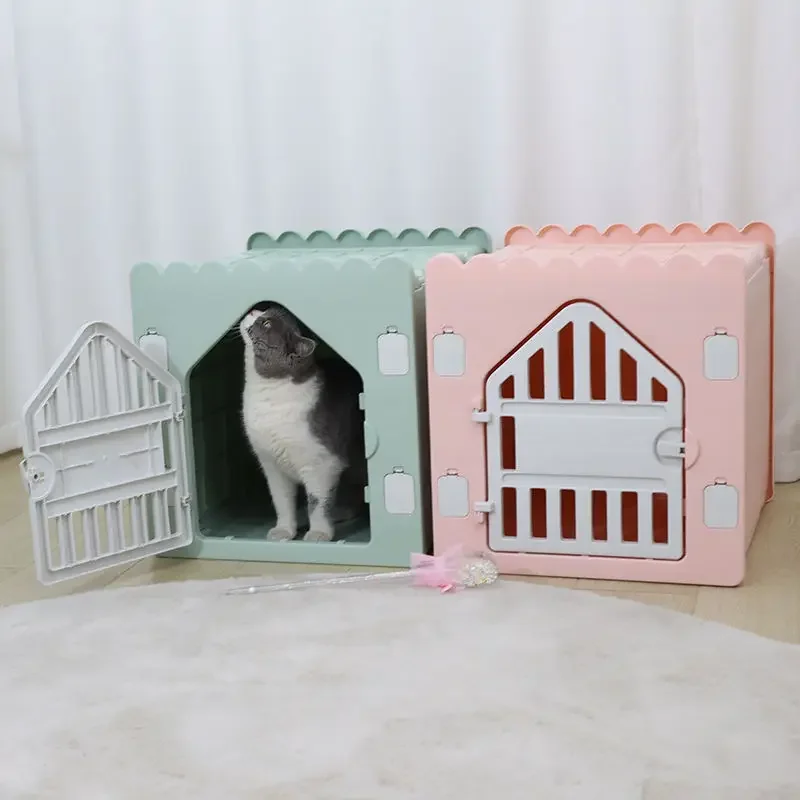 New Style Foldable Plastic Pet Cat Scratch Nest Indoor Indoor Portable Detachable Pet Cat House Cage for Small Animal