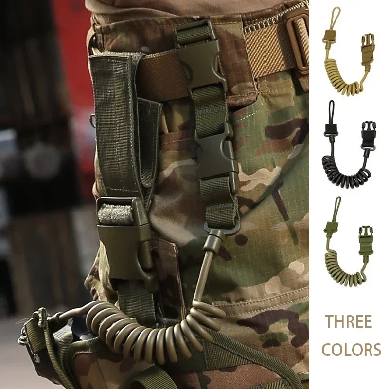 Hunting Gun Accessories 1PC Tactical Lanyard Multi-purpose Spring Lanyard Pistol Secure Lanyard Rifle Sling Strap Shooting