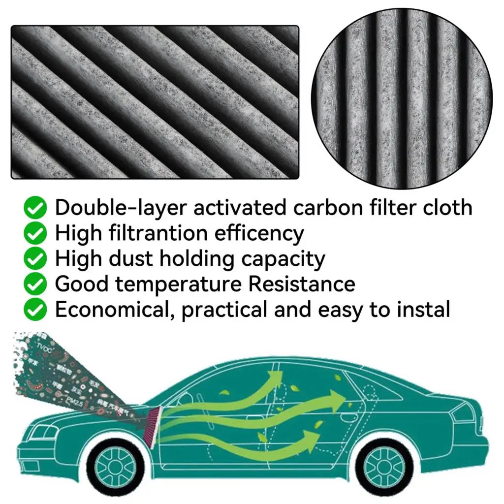 Car Activated Carbon Pollen Cabin Air Filter 27277-6RC0A 27277-6RF0A For Nissan Rogue X-Trail T33 Qashqai MK3 J12 Pathfinder R53