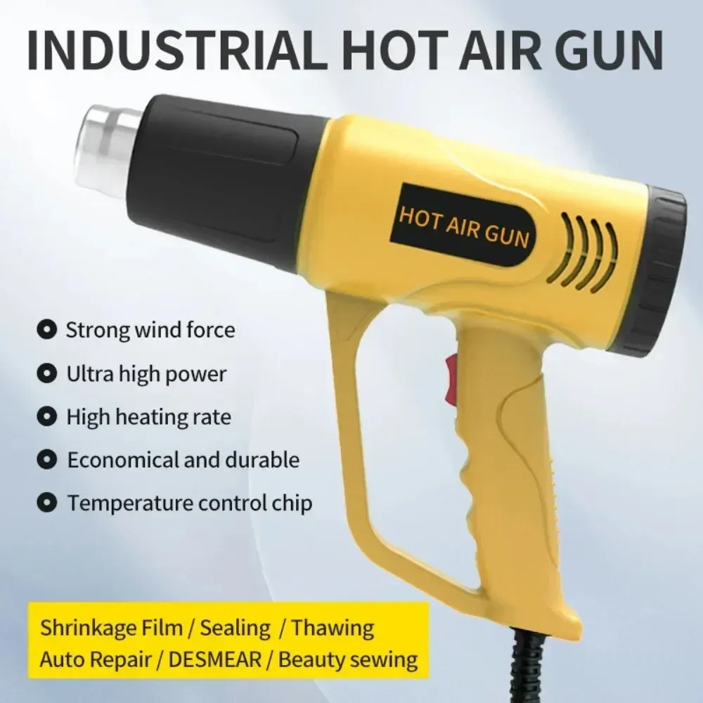 2000W Handheld Hot Air Gun Constant Temperature Automotive Film  Heat Shrink Film Handmade Industrial Grade Hot Air Fan