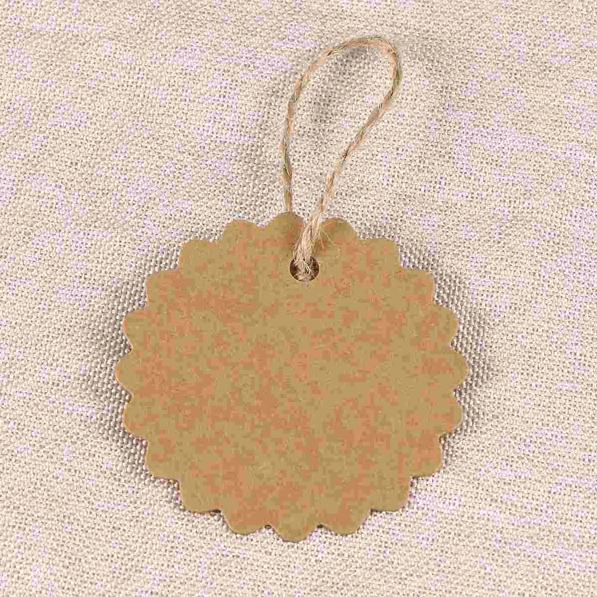 100 Pcs DIY Paper Tag Round Scalloped European and American Gift Craft Card Price