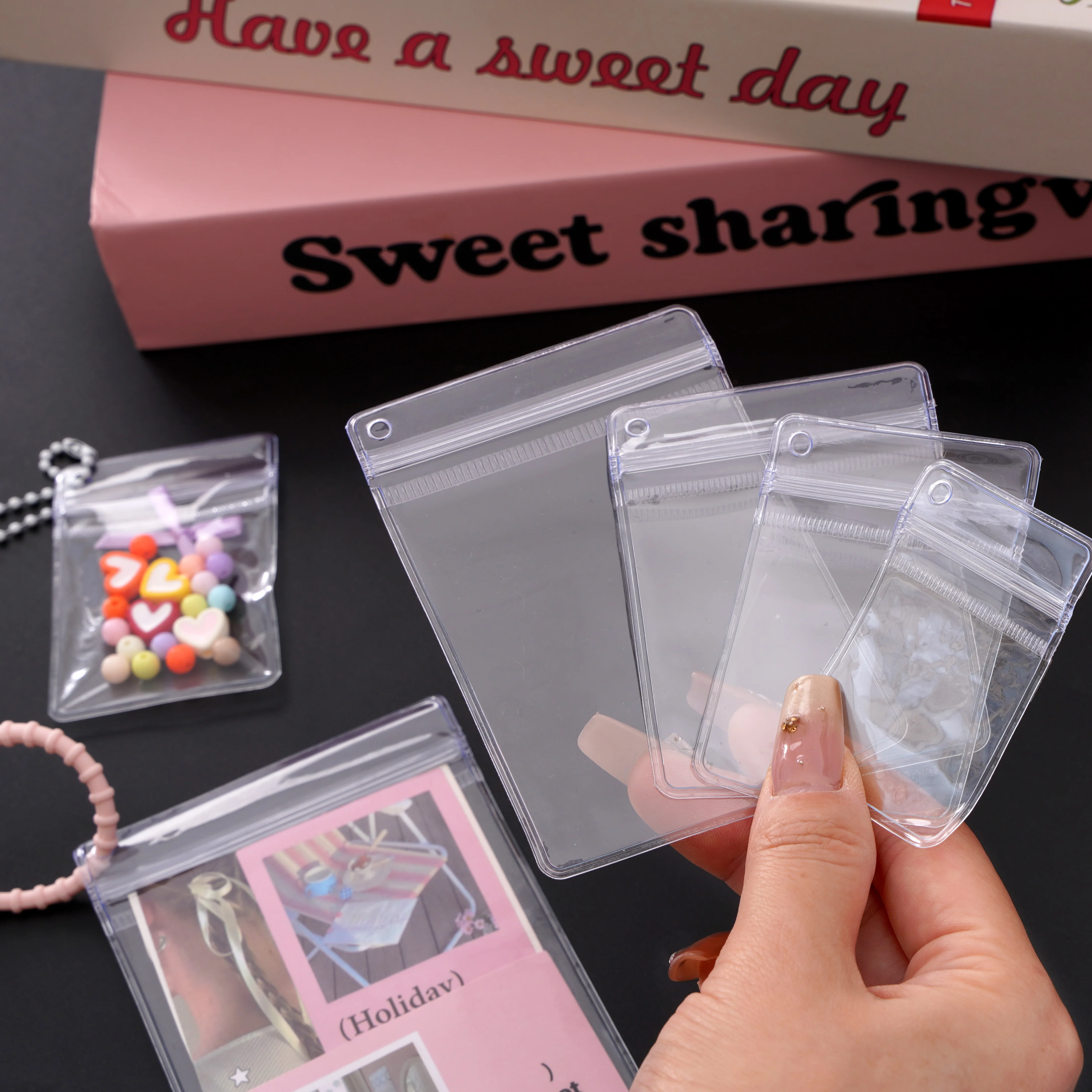 20Pcs Multi Size Clear PVC Self Seal Jewelry Pouches Reusable Ring Necklace Bracelet Storage Display Packaging Bags