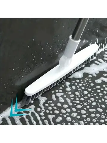 1pc Bathroom Floor Brush For Hotel, Hard Bristle Scrub Brush, Long Handle Bathroom Tub And Tile Cleaning Brush, Without Dead End