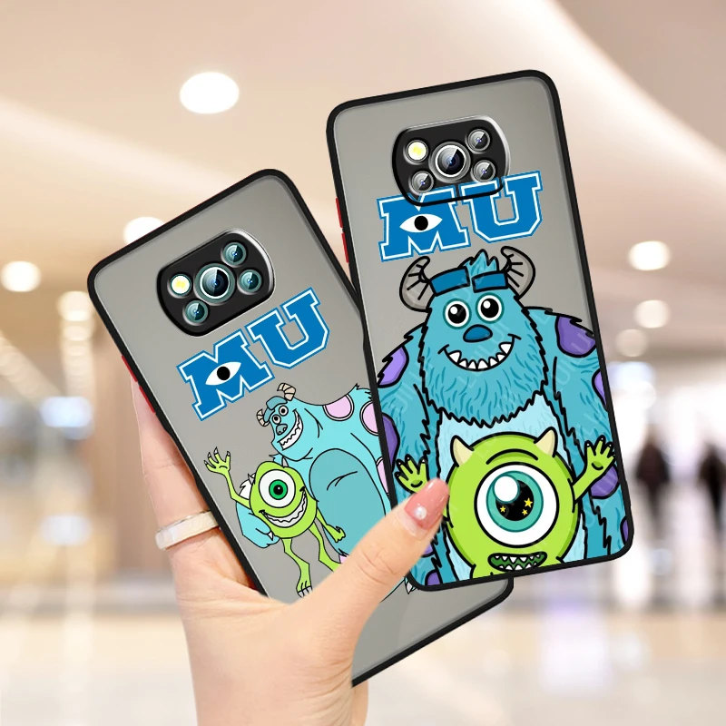 

Monsters, Inc. Art Cute Frosted Translucent For Xiaomi Mi Poco X5 X4 X3 M6 M5S M5 M4 M3 F5 F4 F3 GT Pro 5G Back Phone Case