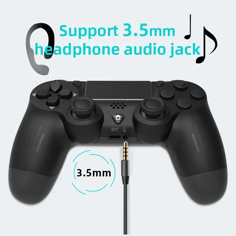 จอยควบคุมเกมรองรับบลูทูธ Data Frog สำหรับ PS4/slim/pro เกมแพดไร้สายสำหรับ PC จอยสติ๊กแบบสั่นสะเทือนคู่สำหรับ iOS/Android