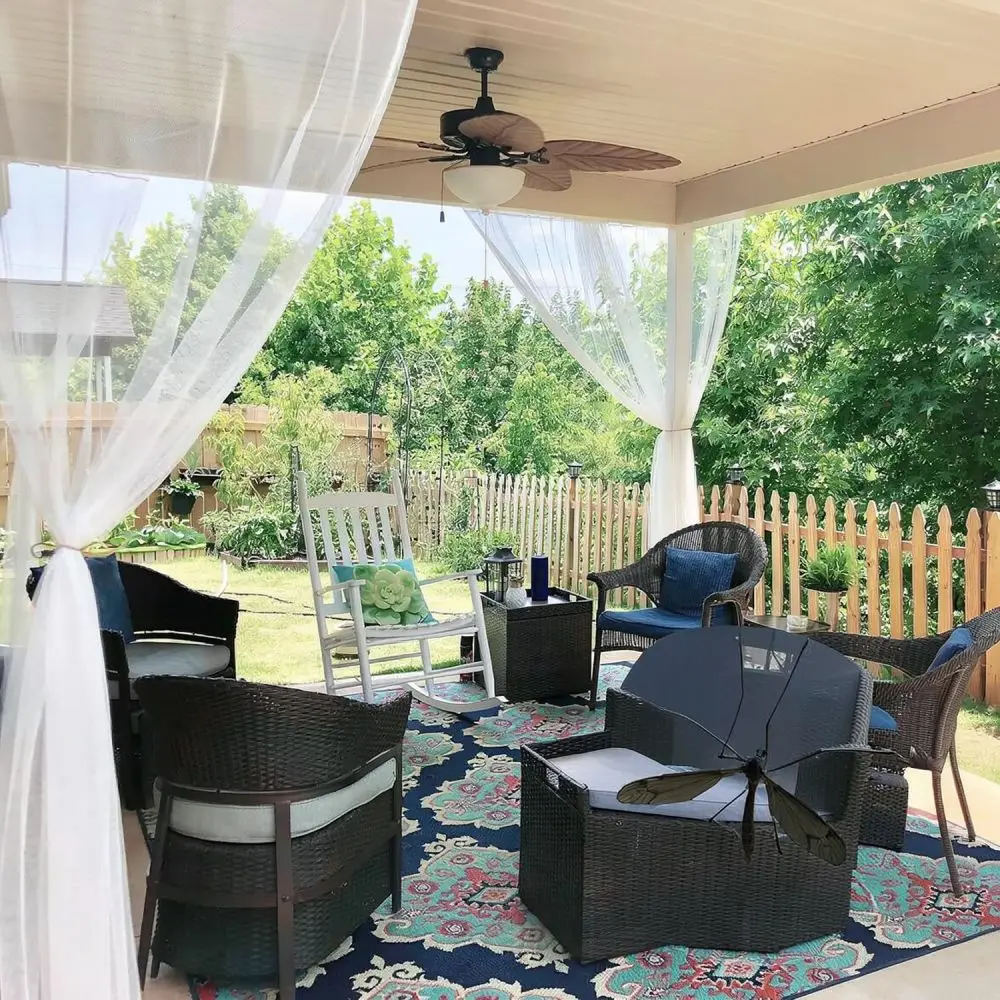 Outdoor Mosquito Screen Garden Patio Netting Breathable Mesh Curtain White Black Fabric For Balcony Pergola Rod Pocket Decor