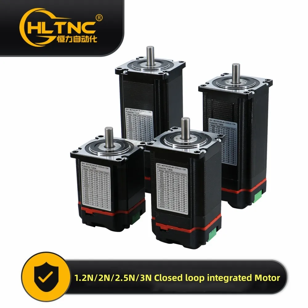 HLTNC Nema 23 Motor integrado de circuito cerrado 1.2Nm 2.2Nm 2.5Nm 3Nm DC 36V 3A con codificador 1000PPR incluye controlador para CNC