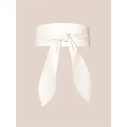 1pcs Leather New Design Women Belt Wide Waist Cover Soft All match Elegant Bow Ribbon Long Stock Tie Fashion Knot Black White