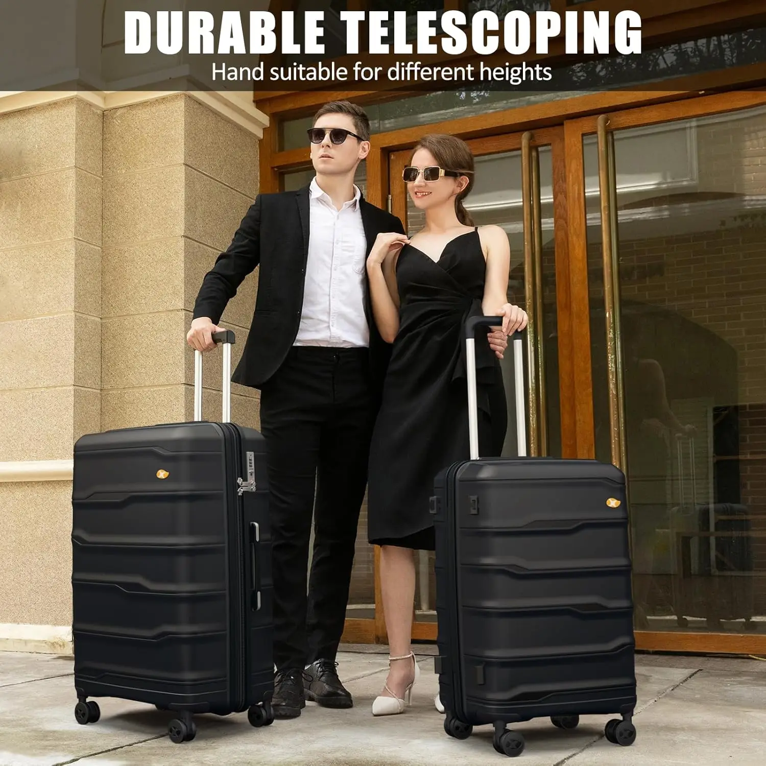 Airline Aprovado Hard Shell Mala com Rodas Spinner, Carry On Bagagem, Bagagem Leve PC com Tsa Lock, 22X14X9