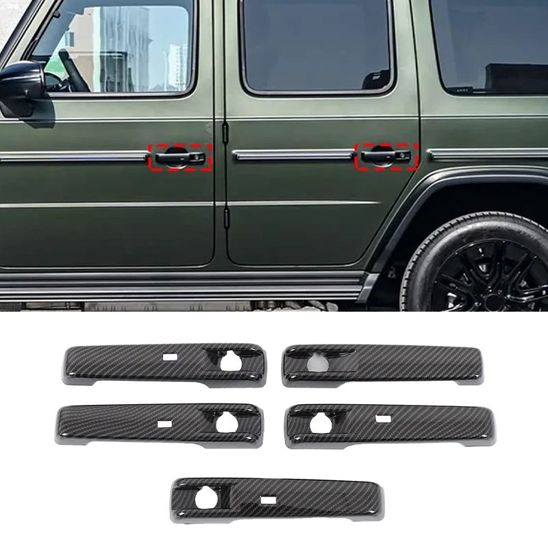 

For Mercedes Benz G Class W465 2025 ABS Carbon Fiber/Glossy black Car Exterior Door Handle Cover Trim Accessories