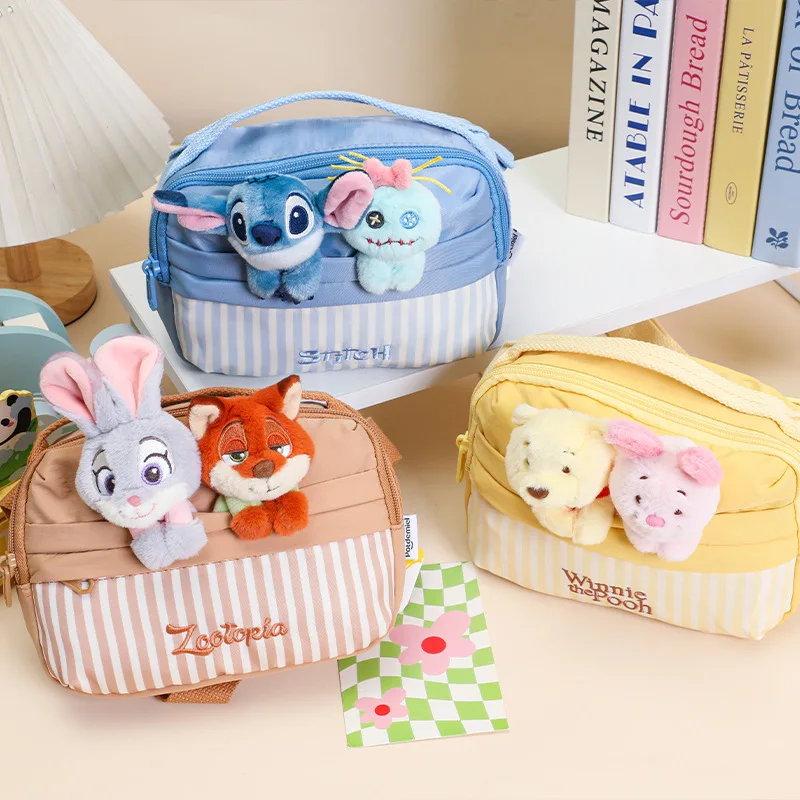 

Kawaii Микки Маус Хобби Пух Медведь Стич Джуди Хоппс Мультяшная плюшевая кукла Сумка через плечо Девушка Прогулка Сумка для хранения Подарок на день рождения