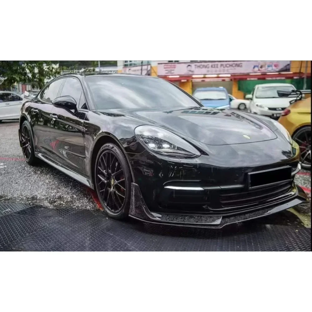 For Porsche Panamera 971 High-quality Genuine Dry Carbon Fiber Bumper Front Lip Diffuser Spoiler Car Accessories Trim 2