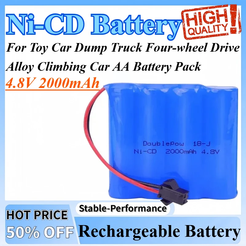 

4.8V 2000mAh Ni-CD Battery Rechargeable Battery Used For Toy Car Dump Truck Four-wheel Drive Alloy Climbing Car AA Battery Pack