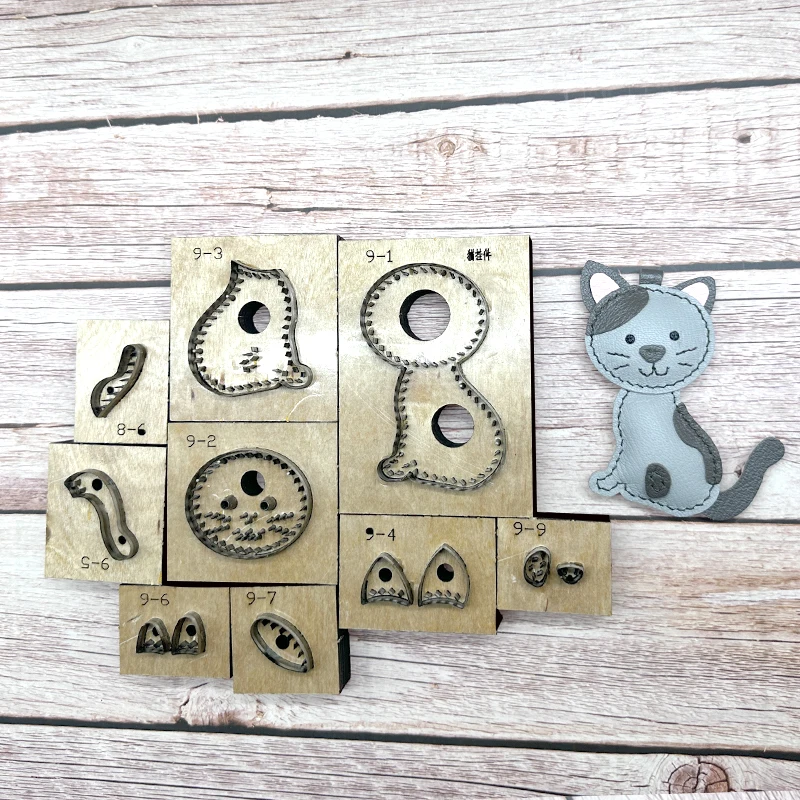 Picture 5: Cat Key pendant cat bag hanging ornament cutting mold Manual leather cutting tool die leather tools sew