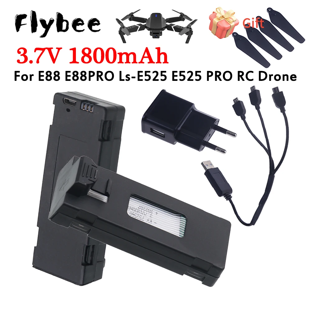 Upgrade 1800mAh 3.7V RC Drone Battery For E88 E88PRO Ls-E525 E525 PRO Mini Drones Quadcopter Special Battery Rc Parts