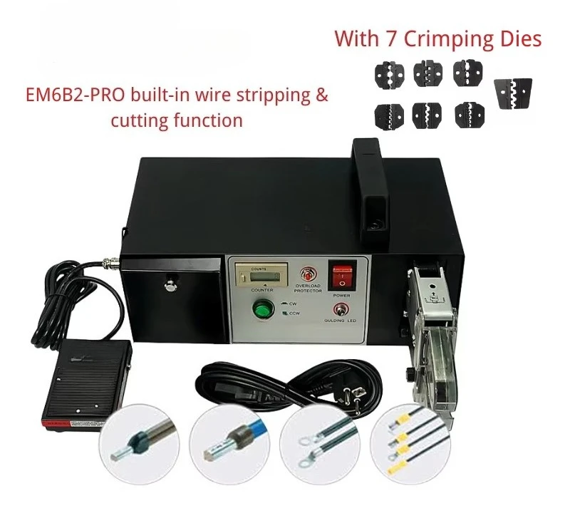 Machine Can Crimp Various Terminals Equipped with 7 Crimping Dies 220V 110V LY EM6B2 PRO Electric Terminal Crimping