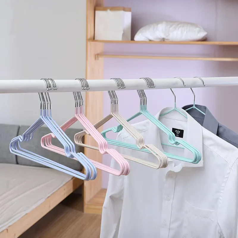 12Pcs/Thickened Metal Hangers for Home Use, Non-Slip, Non-Marking, Anti-Shoulder Indentation Clothes Hangers