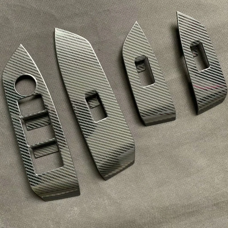 For Mazda CX-5 CX5 KF 2017-2023 2024 Carbon Fiber Window Lift Switch Panel Cover Trim Sticker Car Interior Accessories
