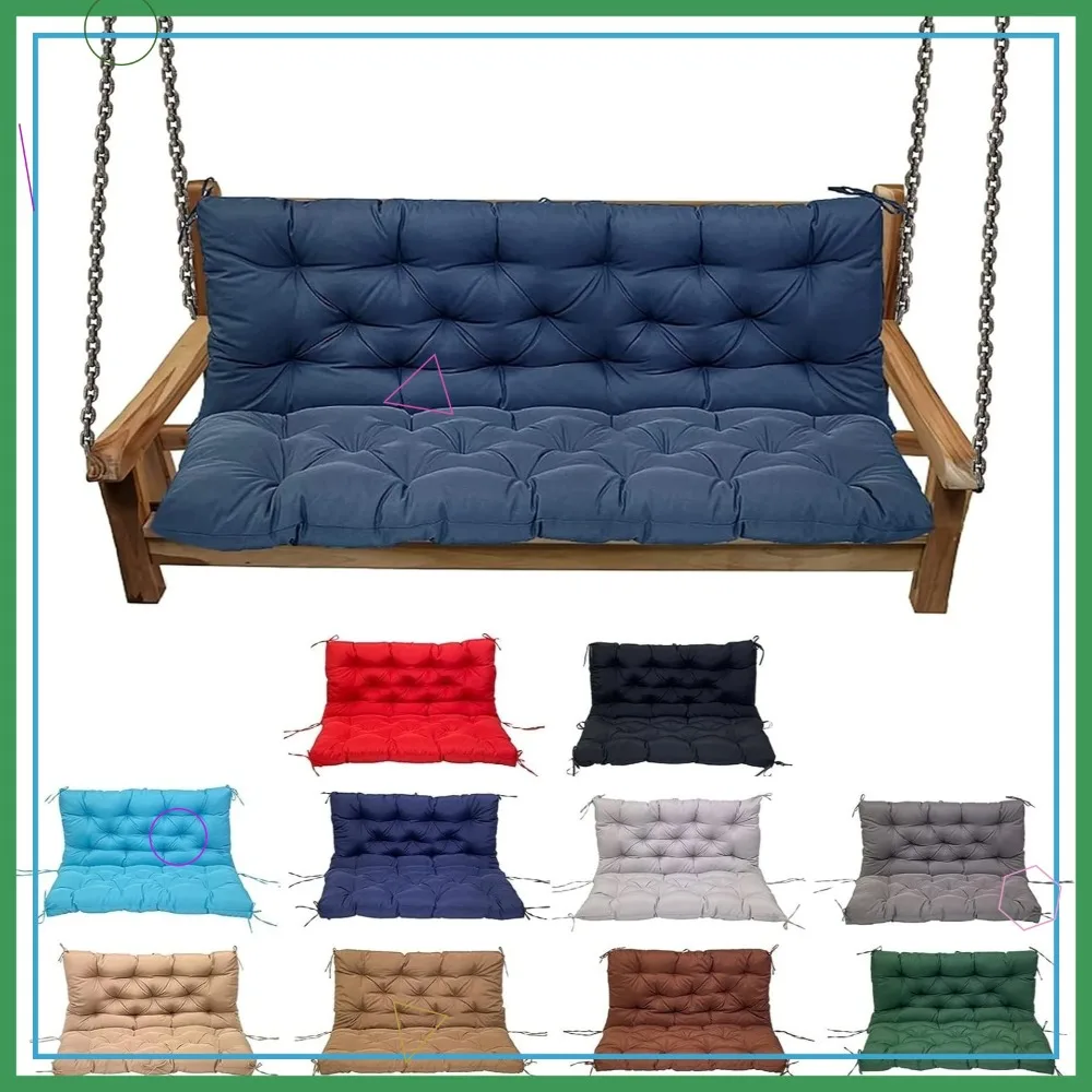 

Waterproof Outdoor Bench Cushion 2-3 Seater Porch Swing Replacement, Washable Non-Slip